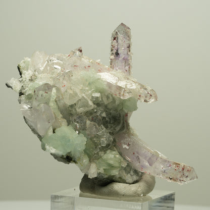Harlekin Amethyst, Prehnit, Analcim, Epidot, Calcit, Matrix Streep Mine Namibia 65*54*37mm #14668
