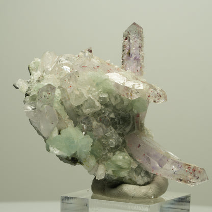 Harlekin Amethyst, Prehnit, Analcim, Epidot, Calcit, Matrix Streep Mine Namibia 65*54*37mm #14668