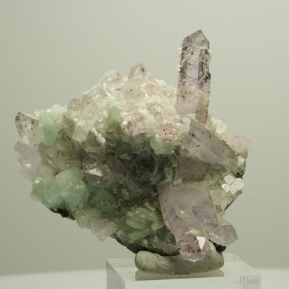 Harlekin Amethyst, Prehnit, Analcim, Epidot, Calcit, Matrix Streep Mine Namibia 65*54*37mm #14668