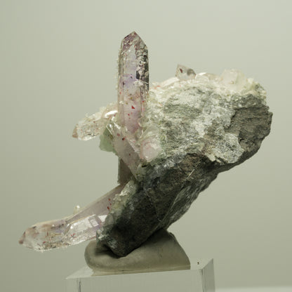 Harlekin Amethyst, Prehnit, Analcim, Epidot, Calcit, Matrix Streep Mine Namibia 65*54*37mm #14668
