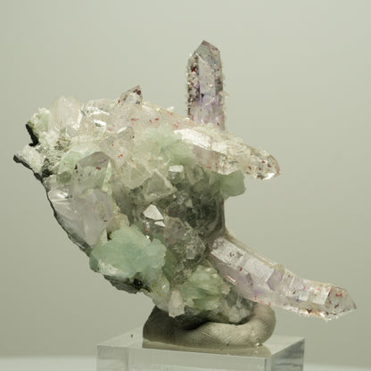 Harlekin Amethyst, Prehnit, Analcim, Epidot, Calcit, Matrix Streep Mine Namibia 65*54*37mm #14668