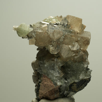 Harlekin Starburst Quarz, Prehnit, Calcit, Epidot, Matrix Streep Mine, Namibia 51*52*36mm #14674