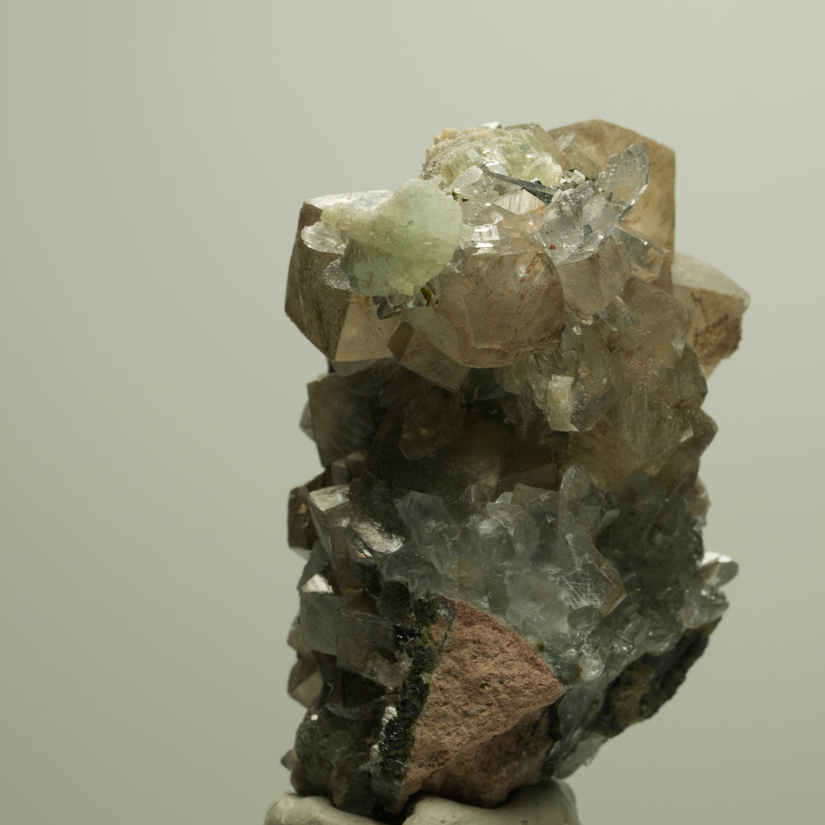 Harlekin Starburst Quarz, Prehnit, Calcit, Epidot, Matrix Streep Mine, Namibia 51*52*36mm #14674