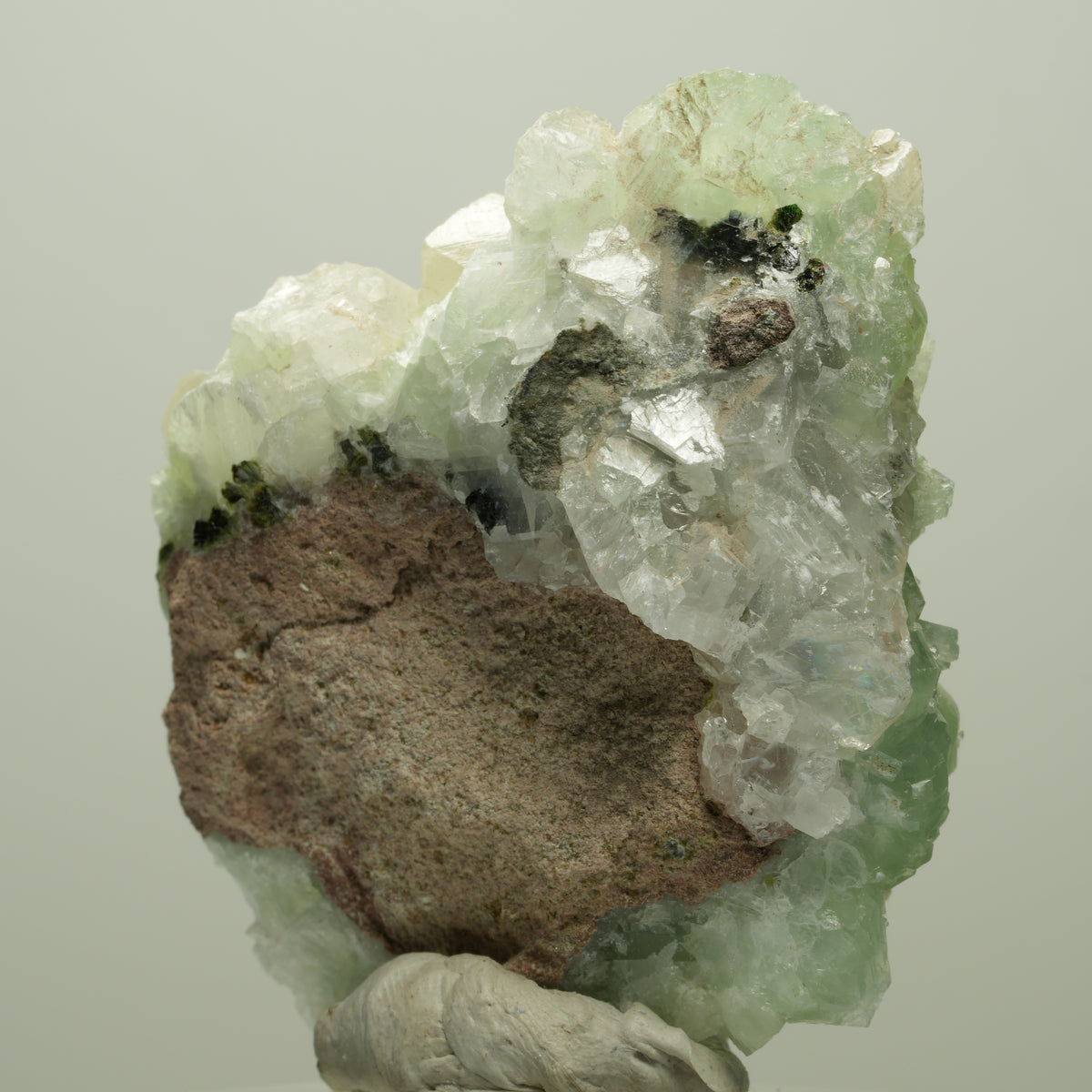 Seltene Prehnit, Epidot, Calcit Stufe Streep Mine Goboboseb Namibia 61*54*27mm #14675