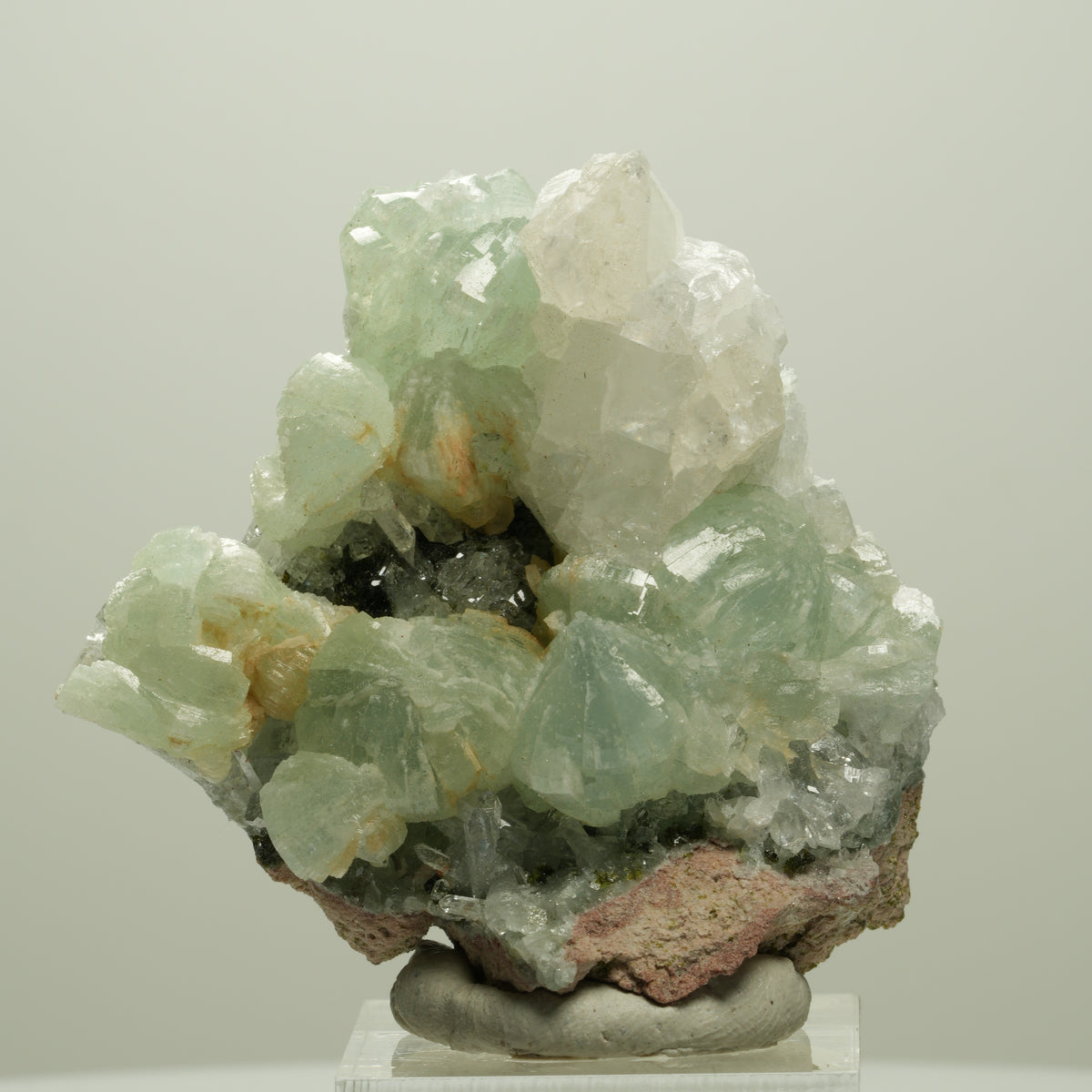 Starburst Quarz, Prehnit, Calcit, Epidot auf Matrix Streep Mine, Namibia 50*50*28mm #14677