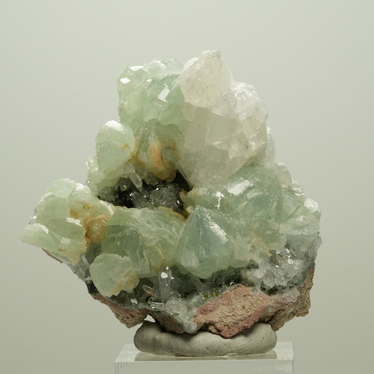 Starburst Quarz, Prehnit, Calcit, Epidot auf Matrix Streep Mine, Namibia 50*50*28mm #14677