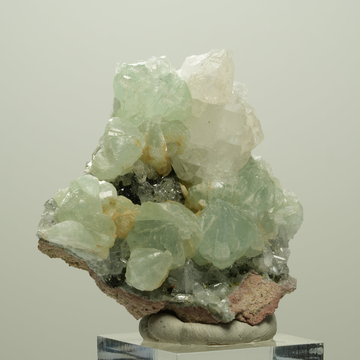 Starburst Quarz, Prehnit, Calcit, Epidot auf Matrix Streep Mine, Namibia 50*50*28mm #14677