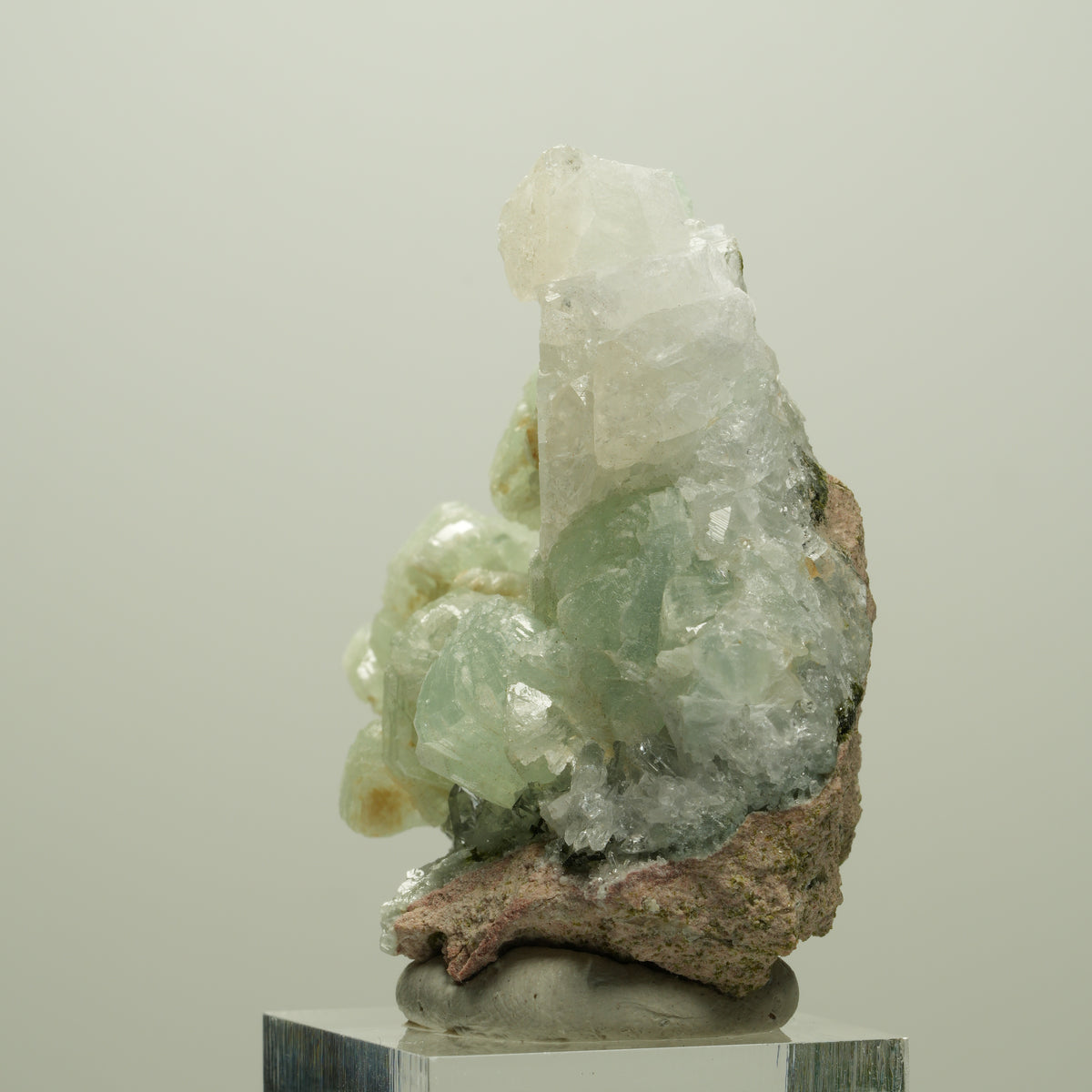 Starburst Quarz, Prehnit, Calcit, Epidot auf Matrix Streep Mine, Namibia 50*50*28mm #14677