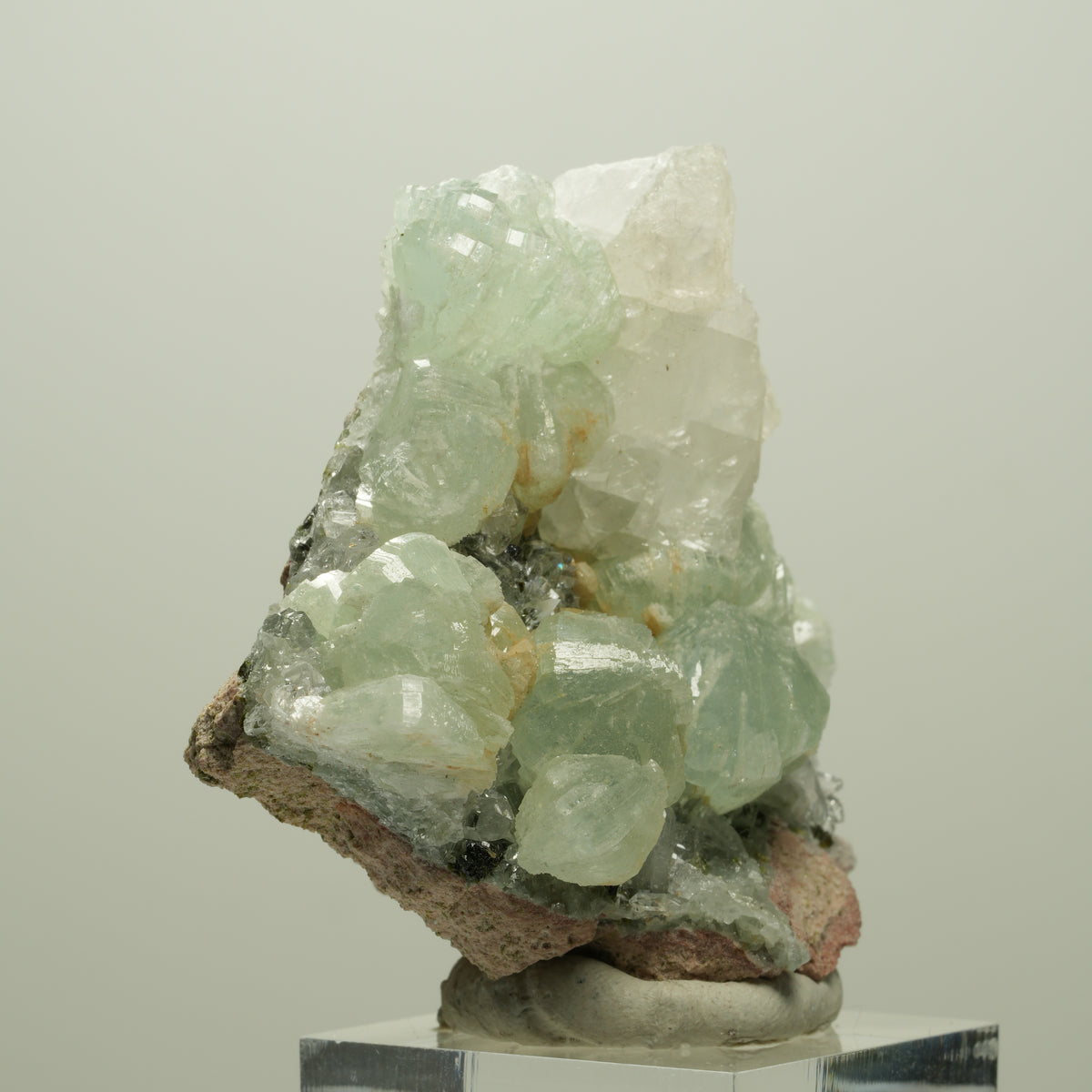 Starburst Quarz, Prehnit, Calcit, Epidot auf Matrix Streep Mine, Namibia 50*50*28mm #14677
