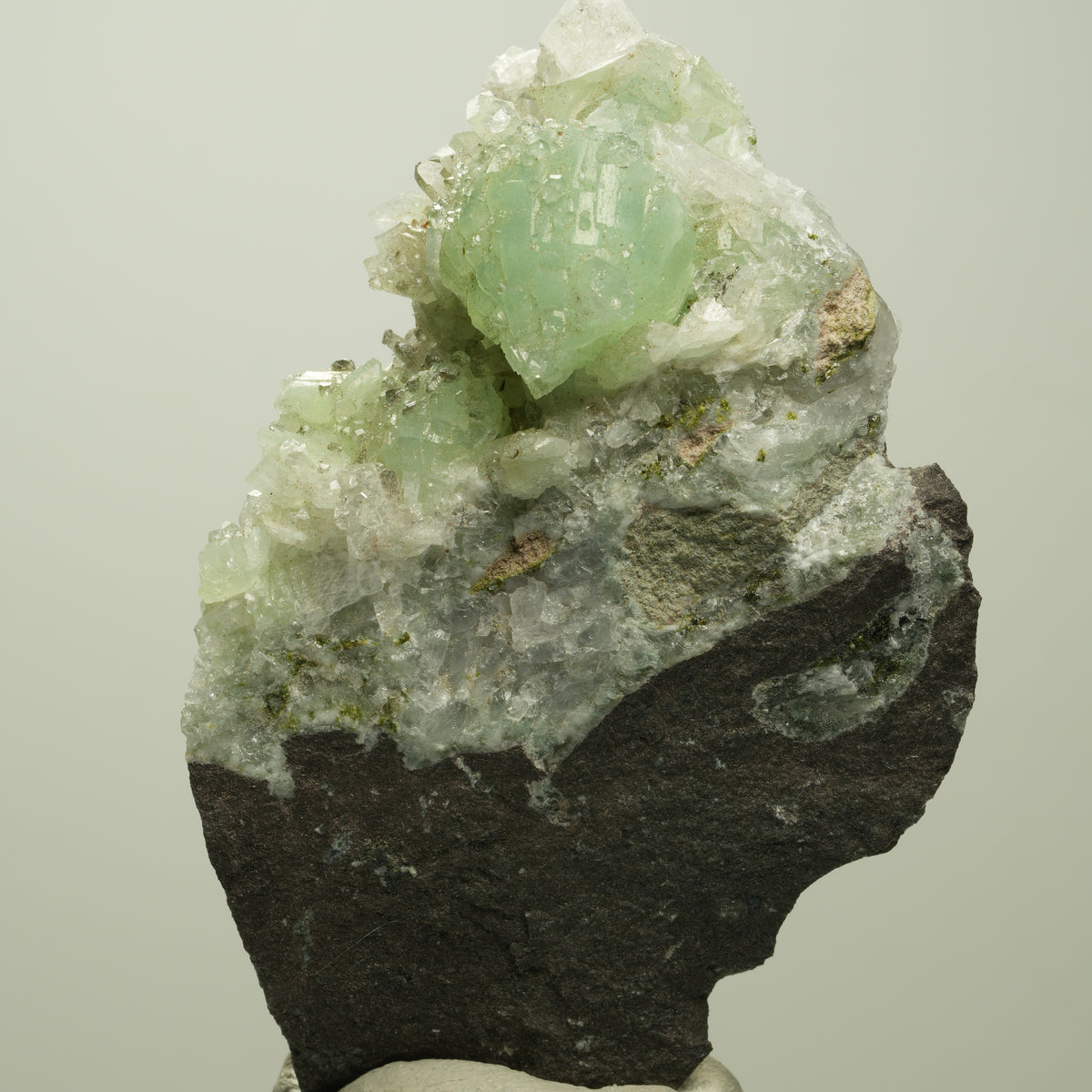 Quarz, Prehnit, Calcit, Analcim, Epidot auf Matrix Streep Mine, Namibia 80*52*31mm #14682