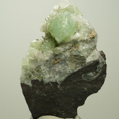 Quarz, Prehnit, Calcit, Analcim, Epidot auf Matrix Streep Mine, Namibia 80*52*31mm #14682
