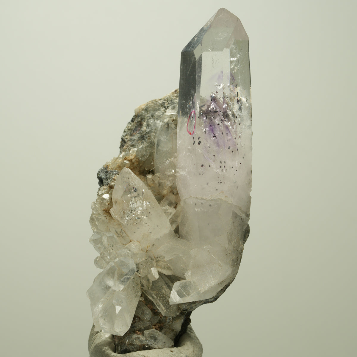 Enhydro Phantom Amethyst, Hämatit, Epidot, Matrix, 1x Blase Streep Mine Namibia 85*31*38mm #14686