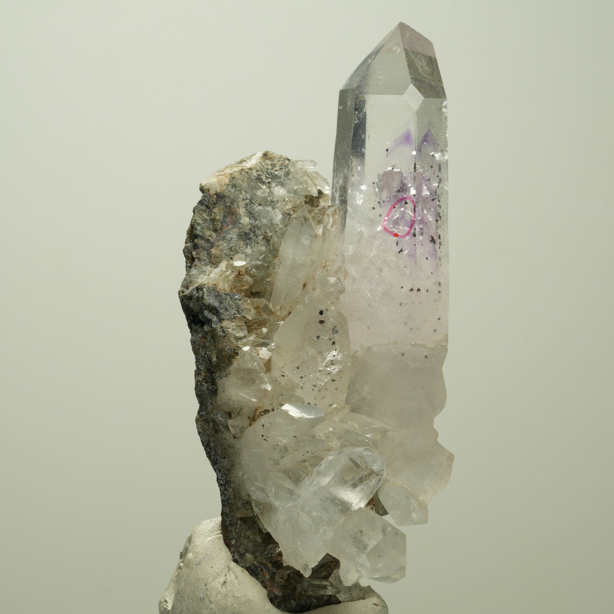 Enhydro Phantom Amethyst, Hämatit, Epidot, Matrix, 1x Blase Streep Mine Namibia 85*31*38mm #14686