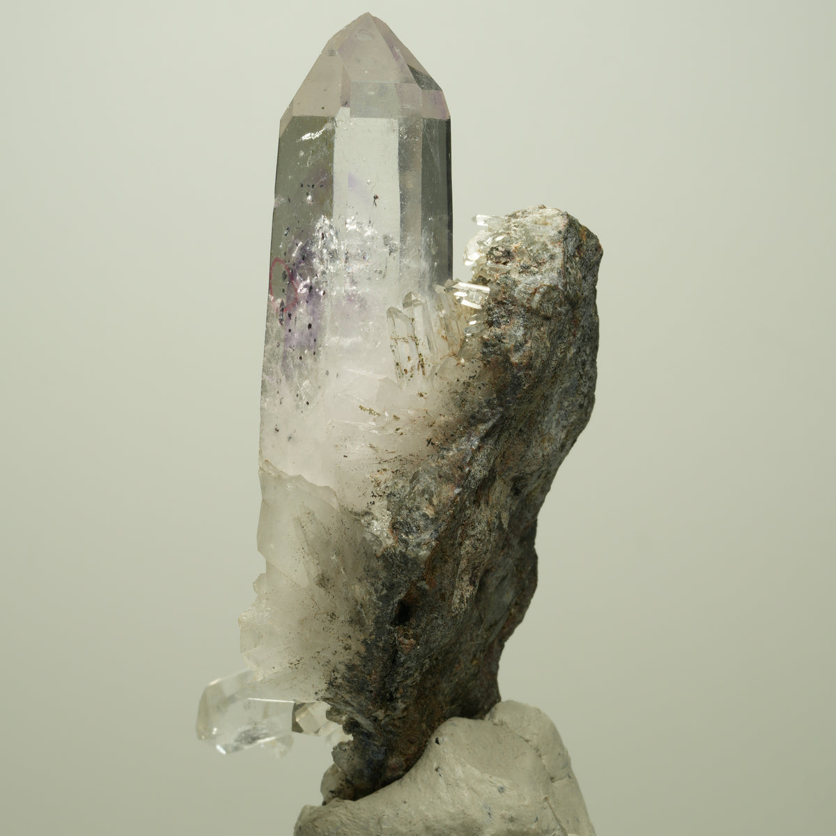 Enhydro Phantom Amethyst, Hämatit, Epidot, Matrix, 1x Blase Streep Mine Namibia 85*31*38mm #14686