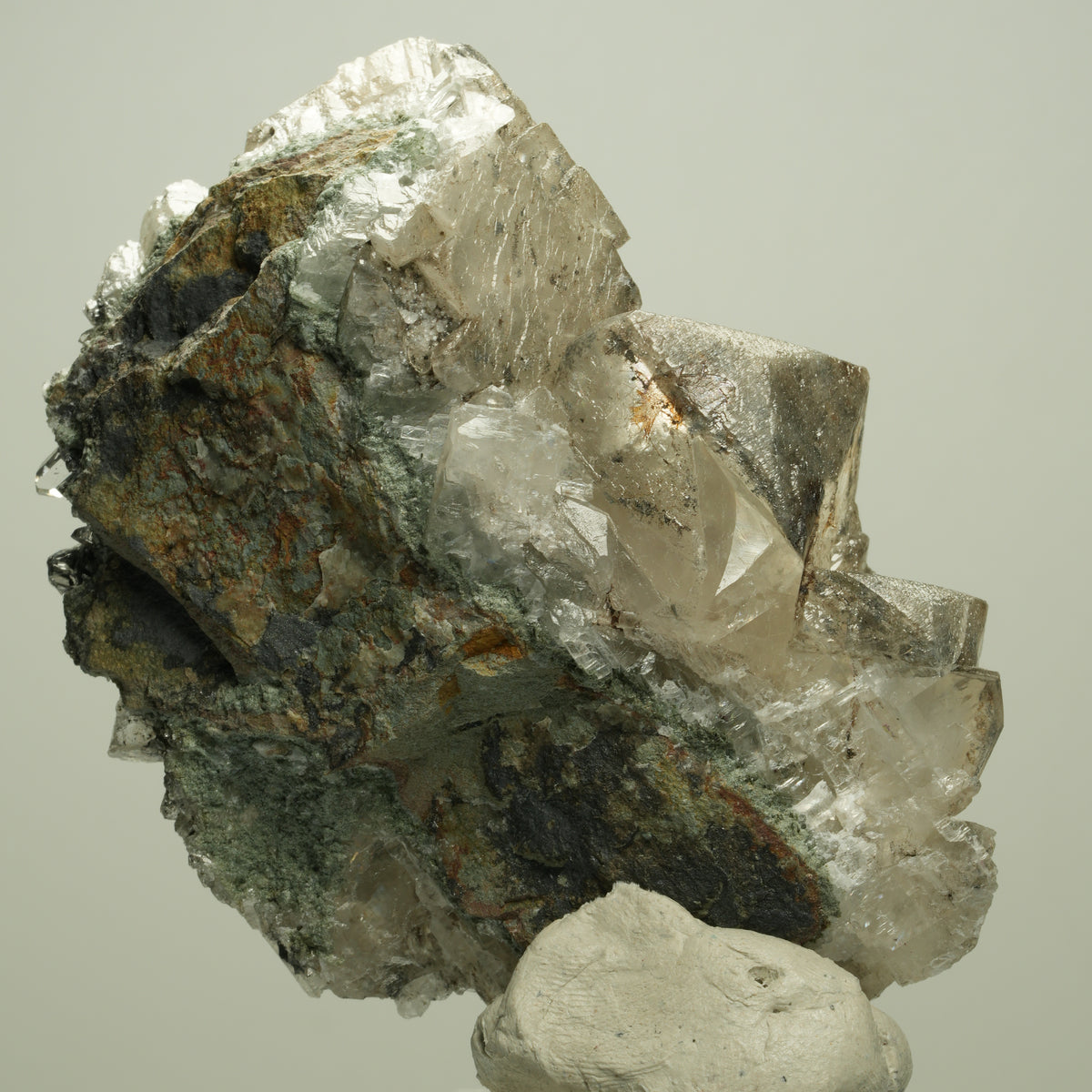 Calcit Würfel, Quarz, Analcim, Epidot auf Matrix Streep Mine, Namibia 77*58*36mm #14688