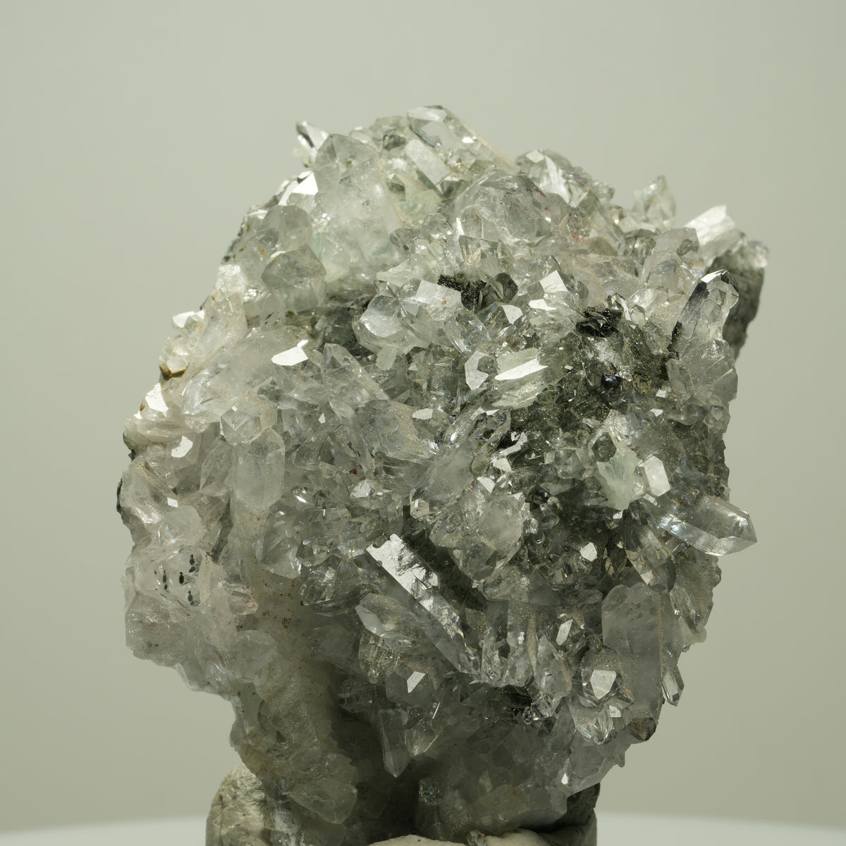 Harlekin Starburst Quarz, Prehnit, Calcit, Epidot, Matrix Streep Mine, Namibia 74*57*49mm #14691