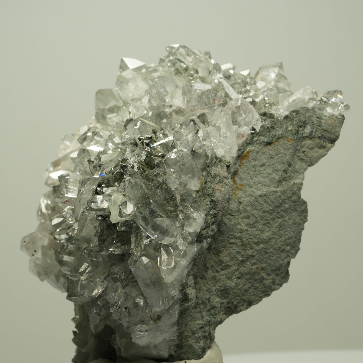 Harlekin Starburst Quarz, Prehnit, Calcit, Epidot, Matrix Streep Mine, Namibia 74*57*49mm #14691