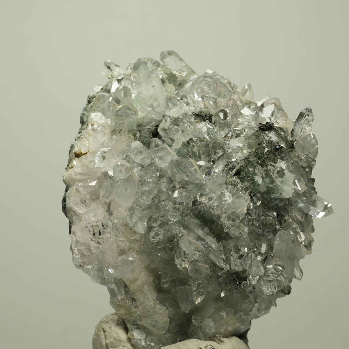 Harlekin Starburst Quarz, Prehnit, Calcit, Epidot, Matrix Streep Mine, Namibia 74*57*49mm #14691