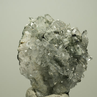 Harlekin Starburst Quarz, Prehnit, Calcit, Epidot, Matrix Streep Mine, Namibia 74*57*49mm #14691