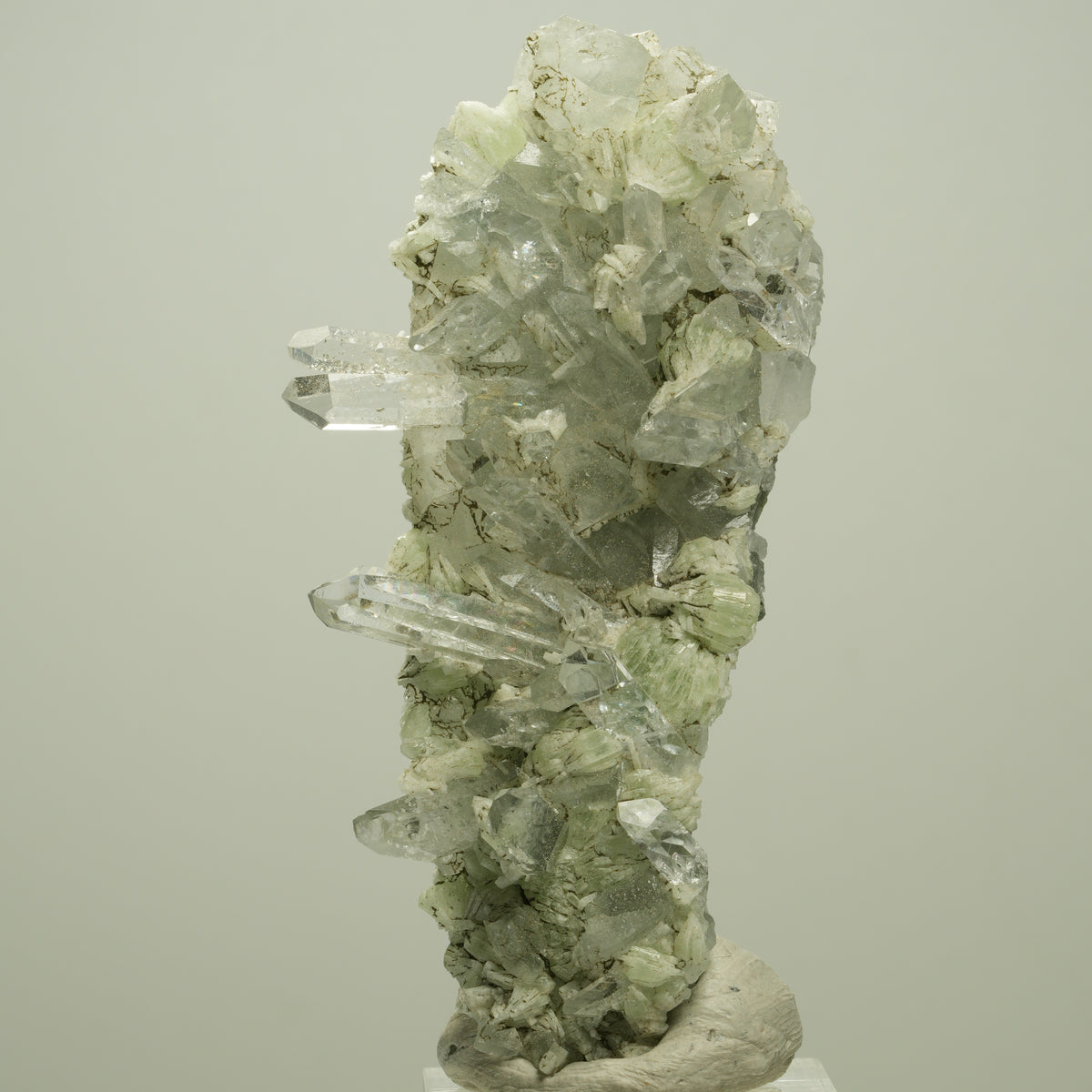 Starburst Quarz, Prehnit, Analcim, Epidot auf Matrix Streep Mine, Namibia 80*41*19mm #14692