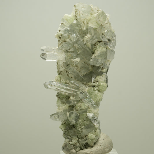 Starburst Quarz, Prehnit, Analcim, Epidot auf Matrix Streep Mine, Namibia 80*41*19mm #14692