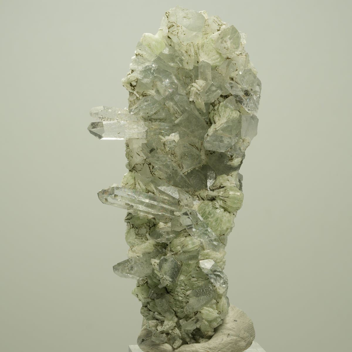 Starburst Quarz, Prehnit, Analcim, Epidot auf Matrix Streep Mine, Namibia 80*41*19mm #14692