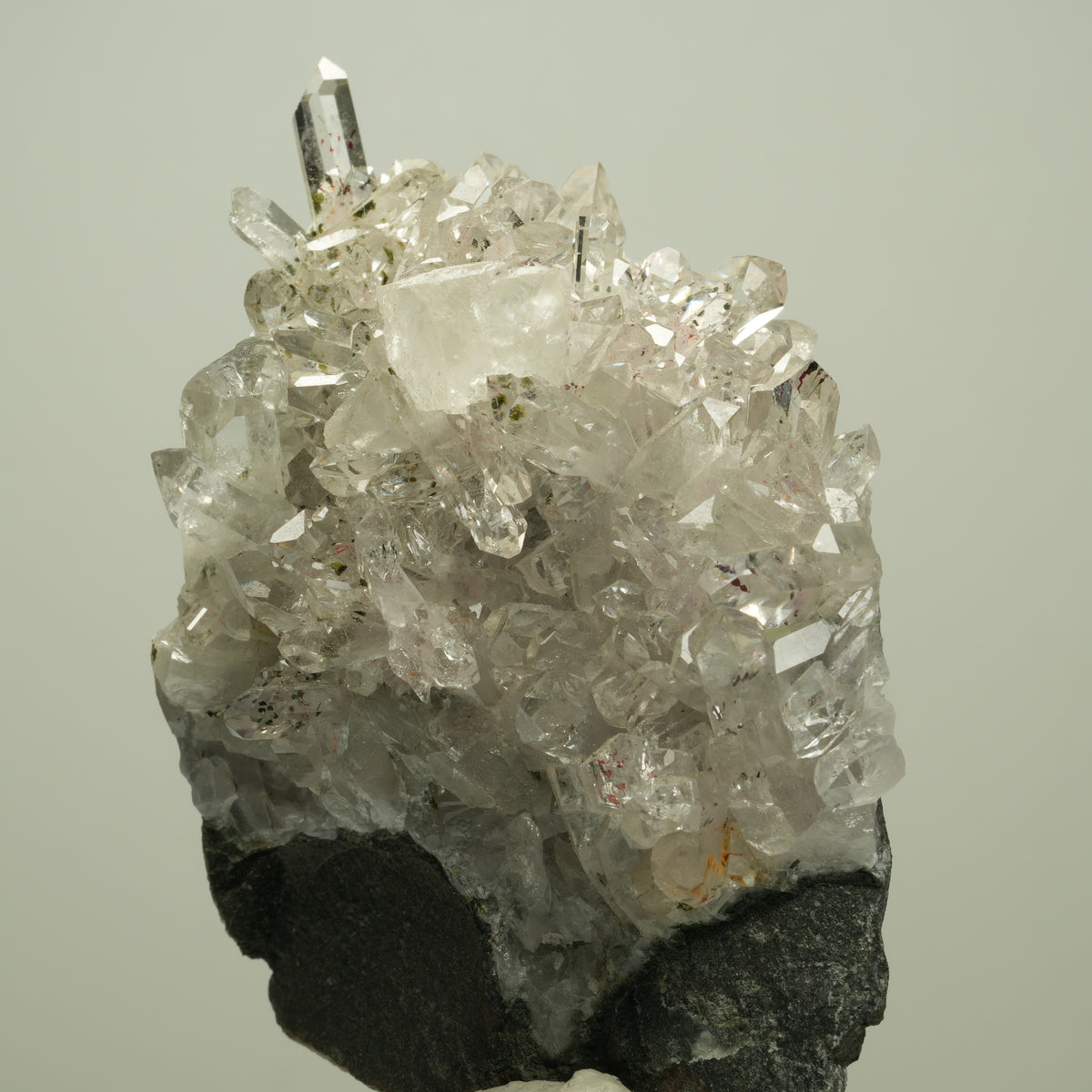 Harlekin Starburst Quarz, Prehnit, Calcit, Epidot, Matrix Streep Mine, Namibia 81*64*45mm #14694