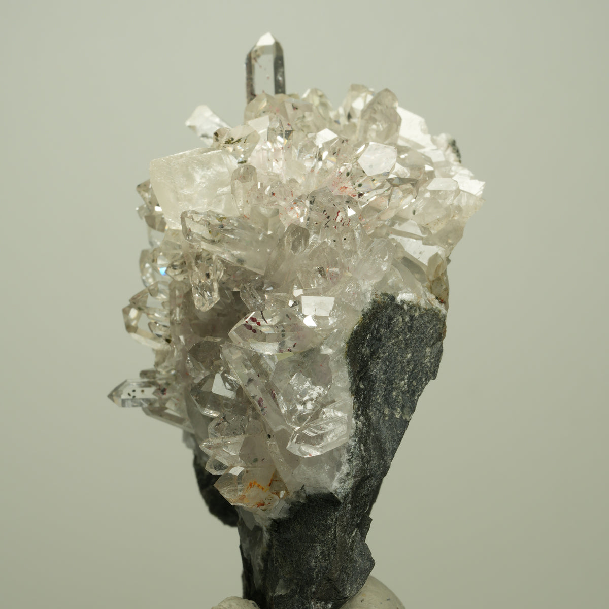 Harlekin Starburst Quarz, Prehnit, Calcit, Epidot, Matrix Streep Mine, Namibia 81*64*45mm #14694