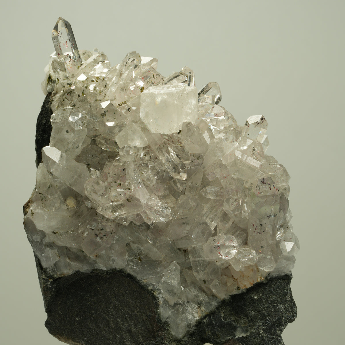 Harlekin Starburst Quarz, Prehnit, Calcit, Epidot, Matrix Streep Mine, Namibia 81*64*45mm #14694