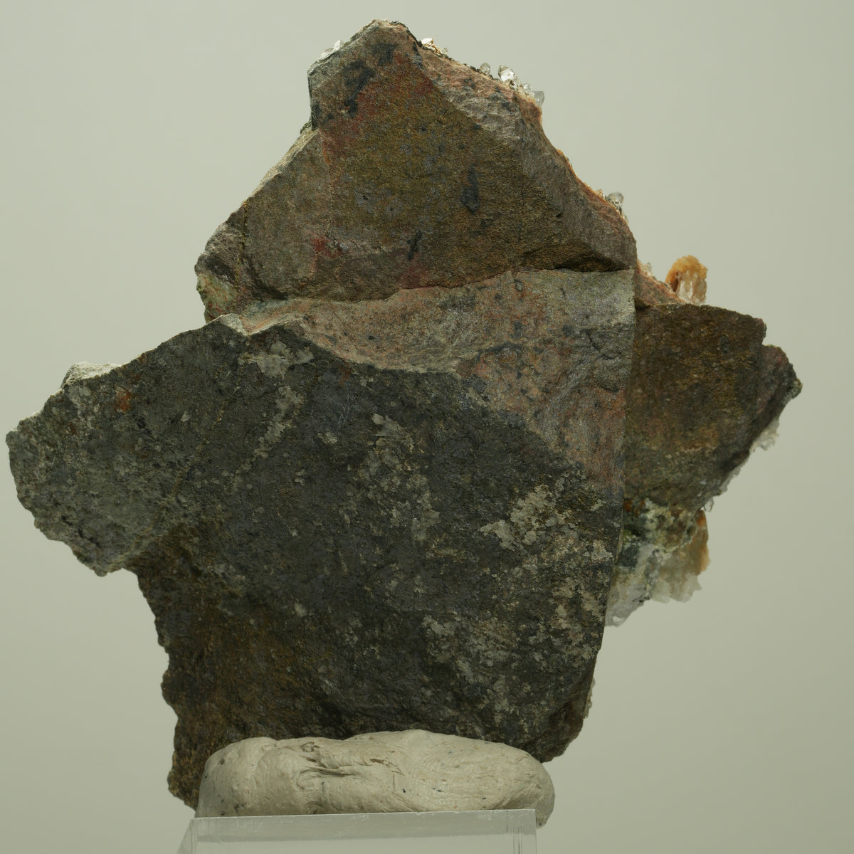 Harlekin Starburst Quarz, Prehnit, Calcit, Epidot, Hämatit, Malachit Streep Mine, Namibia 68*63*30mm #14695