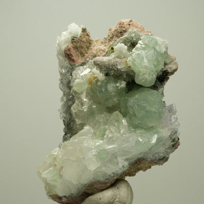 Starburst Quarz, Prehnit, Calcit, Epidot auf Matrix Streep Mine, Namibia 79*58*48mm #14696