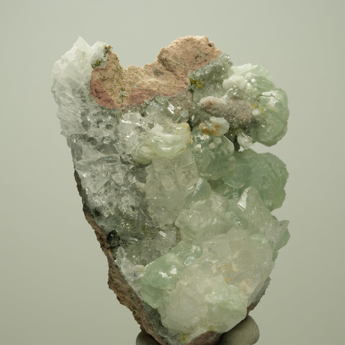 Starburst Quarz, Prehnit, Calcit, Epidot auf Matrix Streep Mine, Namibia 79*58*48mm #14696