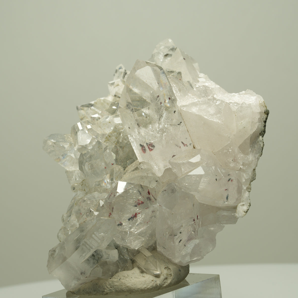 Harlekin Quarz, Prehnit, Calcit, Epidot auf Matrix Streep Mine, Namibia 68*64*37mm #14698