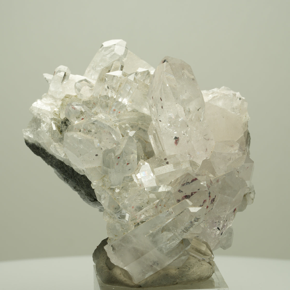 Harlekin Quarz, Prehnit, Calcit, Epidot auf Matrix Streep Mine, Namibia 68*64*37mm #14698