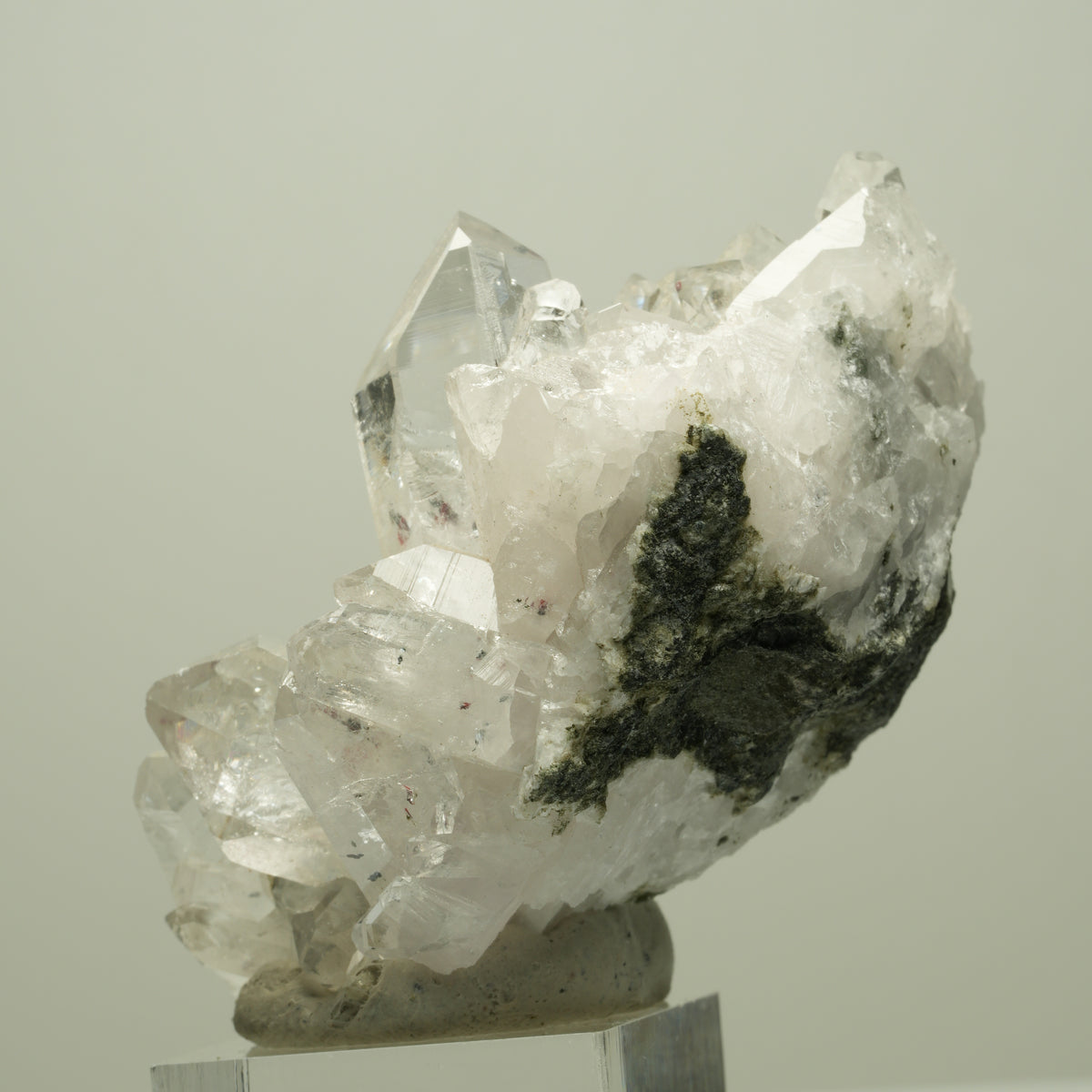 Harlekin Quarz, Prehnit, Calcit, Epidot auf Matrix Streep Mine, Namibia 68*64*37mm #14698