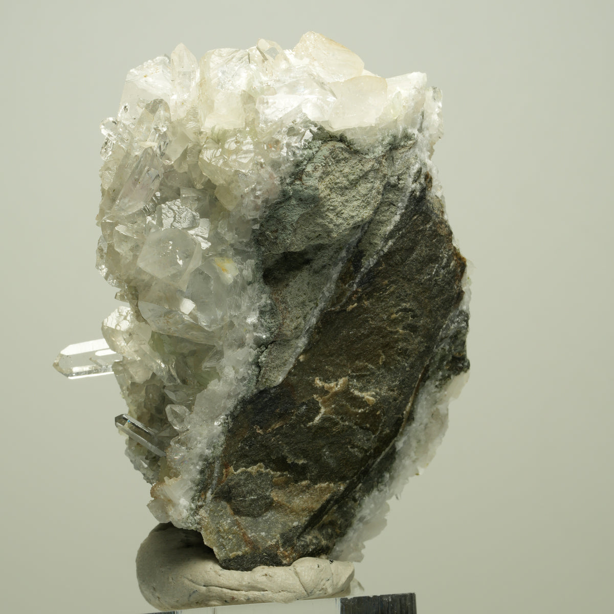 Harlekin Starburst Quarz, Prehnit, Calcit, Epidot, Matrix Streep Mine, Namibia 77*49*42mm #14699