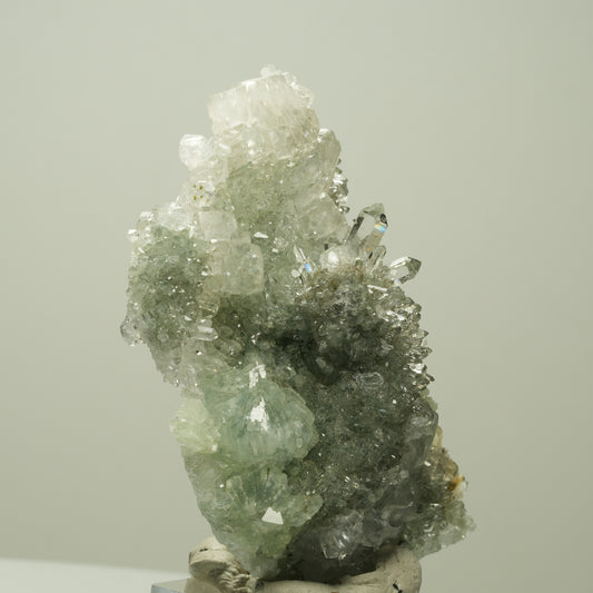 Starburst Quarz, Prehnit, Calcit, Analcim, Epidot, Matrix Streep Mine, Namibia 67*52*30mm #14700