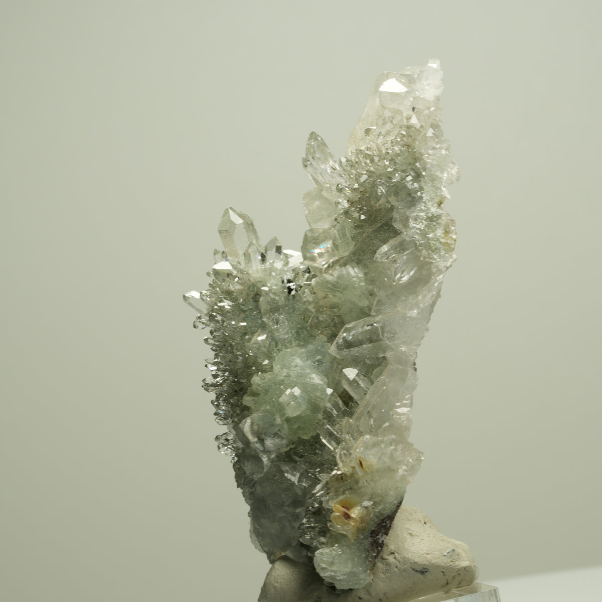 Starburst Quarz, Prehnit, Calcit, Analcim, Epidot, Matrix Streep Mine, Namibia 67*52*30mm #14700