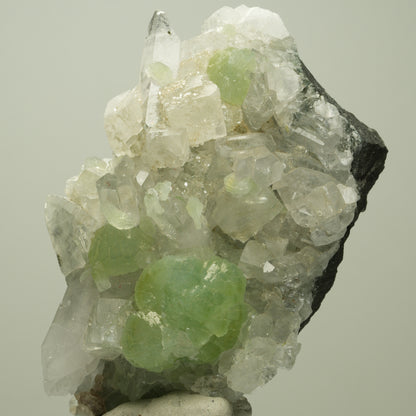 Harlekin Starburst Quarz, Prehnit, Calcit, Epidot, Matrix Streep Mine, Namibia 83*54*35mm #14703