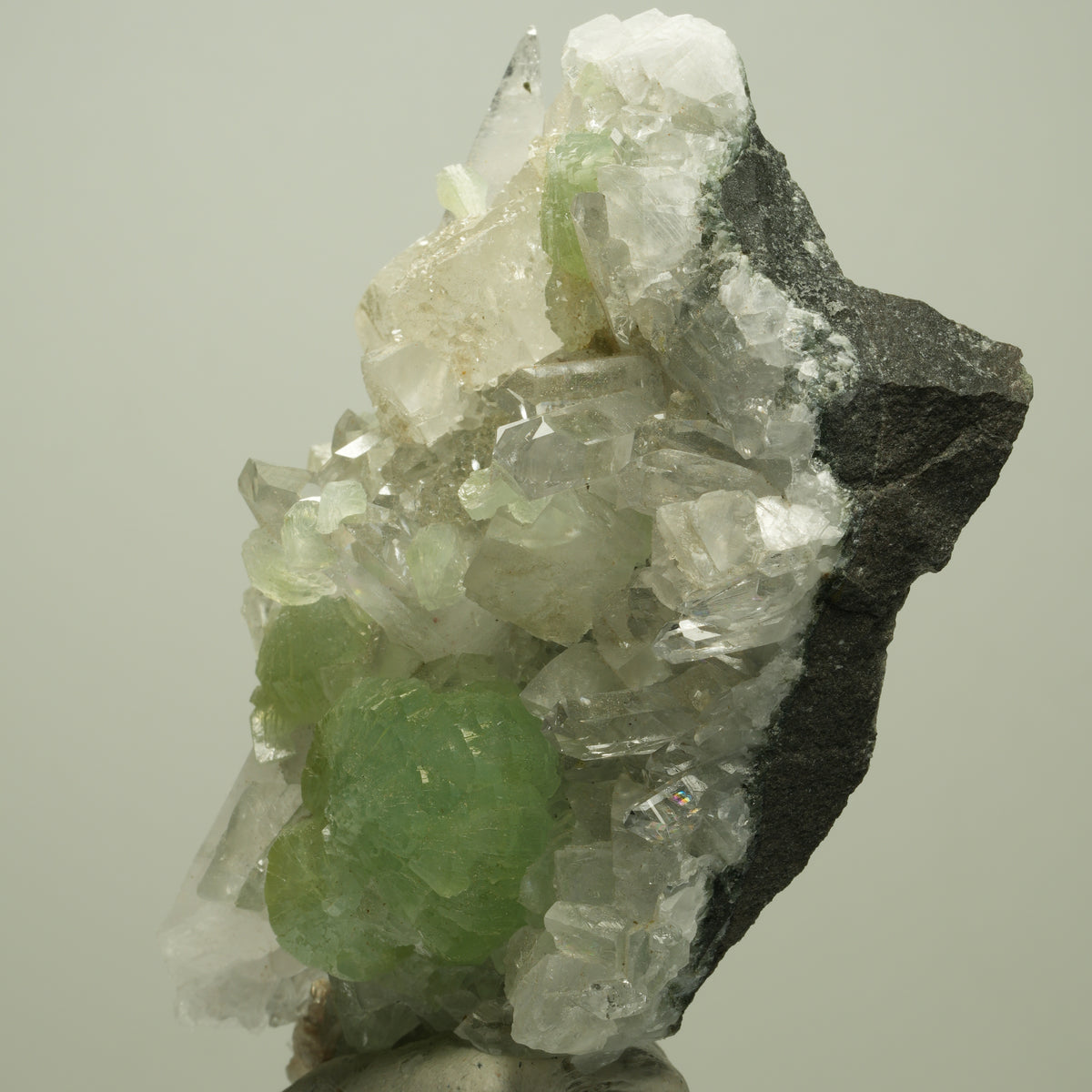 Harlekin Starburst Quarz, Prehnit, Calcit, Epidot, Matrix Streep Mine, Namibia 83*54*35mm #14703