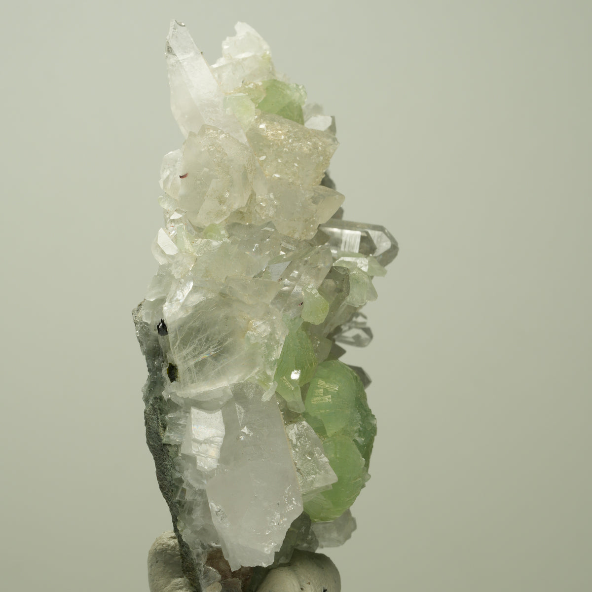 Harlekin Starburst Quarz, Prehnit, Calcit, Epidot, Matrix Streep Mine, Namibia 83*54*35mm #14703