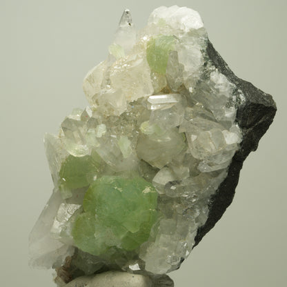 Harlekin Starburst Quarz, Prehnit, Calcit, Epidot, Matrix Streep Mine, Namibia 83*54*35mm #14703