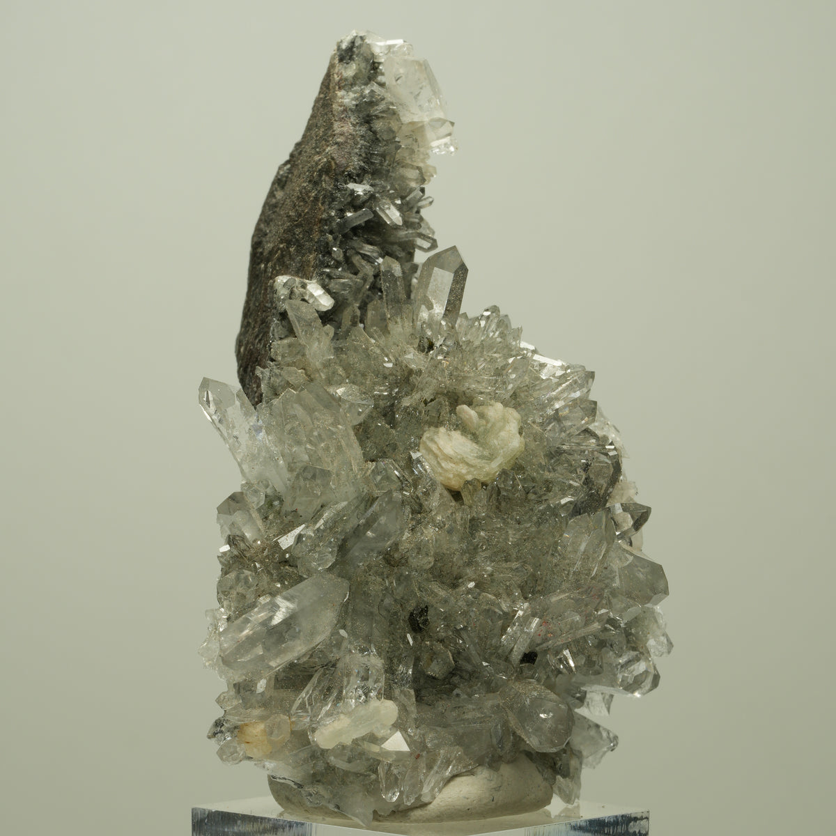 Harlekin Starburst Quarz, Prehnit, Epidot auf Matrix Streep Mine, Namibia 78*49*41mm #14704