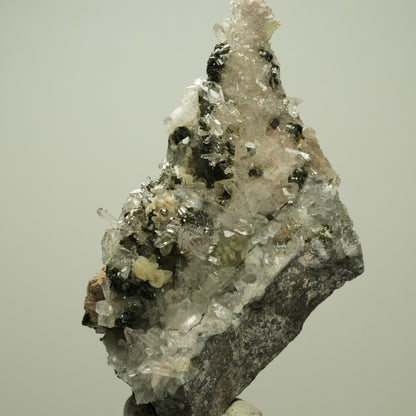 Harlekin Starburst Quarz, Prehnit, Calcit, Epidot, Matrix Streep Mine, Namibia 98*52*36mm #14705