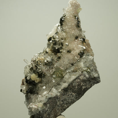 Harlekin Starburst Quarz, Prehnit, Calcit, Epidot, Matrix Streep Mine, Namibia 98*52*36mm #14705