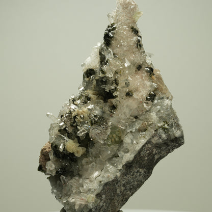Harlekin Starburst Quarz, Prehnit, Calcit, Epidot, Matrix Streep Mine, Namibia 98*52*36mm #14705