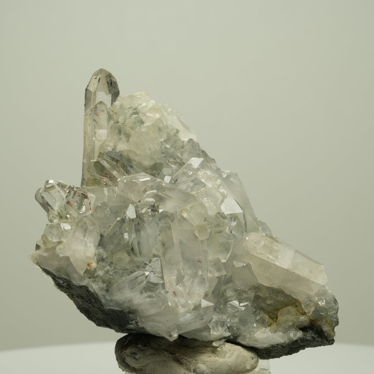 Harlekin Starburst Quarz, Prehnit, Calcit, Epidot, Matrix Streep Mine, Namibia 77*47*41mm #14706