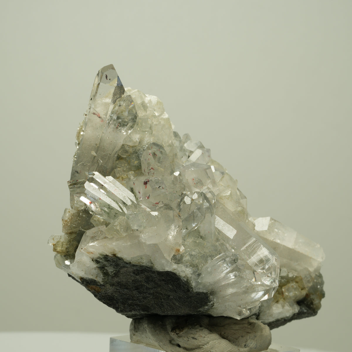 Harlekin Starburst Quarz, Prehnit, Calcit, Epidot, Matrix Streep Mine, Namibia 77*47*41mm #14706