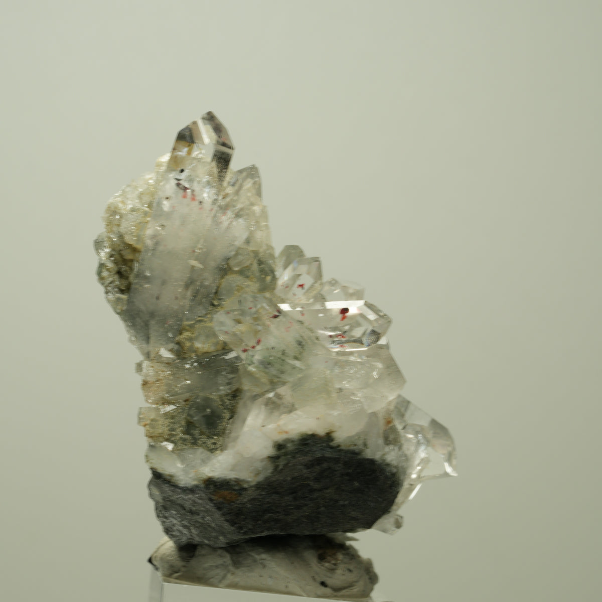 Harlekin Starburst Quarz, Prehnit, Calcit, Epidot, Matrix Streep Mine, Namibia 77*47*41mm #14706