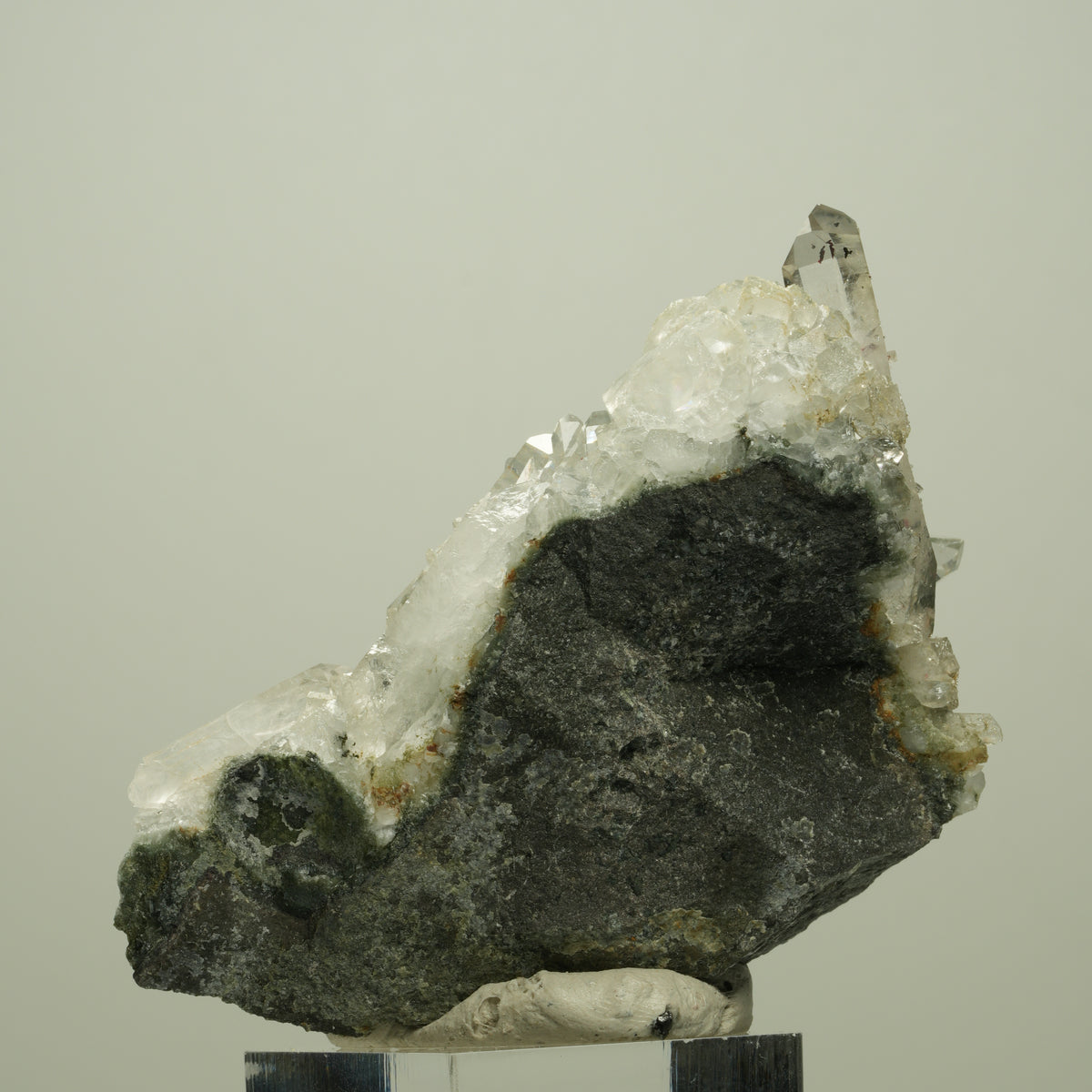 Harlekin Starburst Quarz, Prehnit, Calcit, Epidot, Matrix Streep Mine, Namibia 77*47*41mm #14706